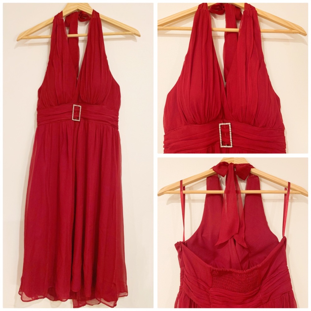 Red Halter Jonathan Martin Cocktail Dress Size 4